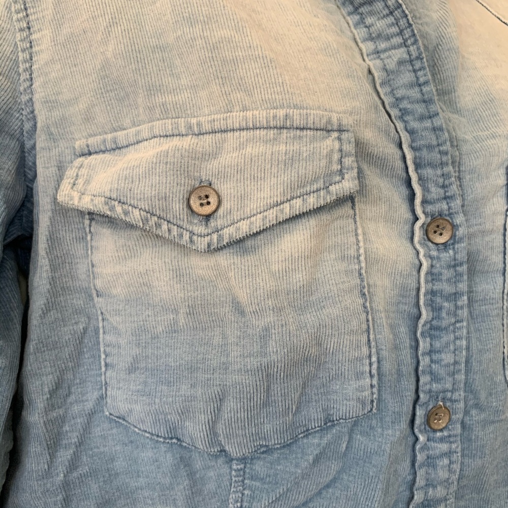 Bella Dahl Light Wash Corduroy Denim Button Shirt - Picture 3 of 11